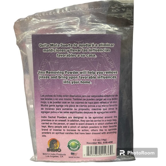 Jinx removing spiritual powder to fix candles/polvo espiritual quita mala suerte - Picture 2 of 2